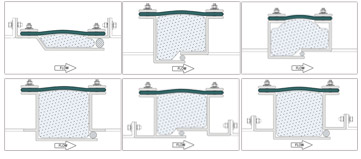 Different types of metal attachment frames with baffles and pillows