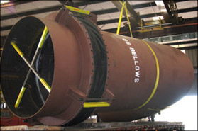 78 Inch Fabric Expansion Joint and Duct Work Assembly with a 90° Elbow for a Sulphuric Acid Plant