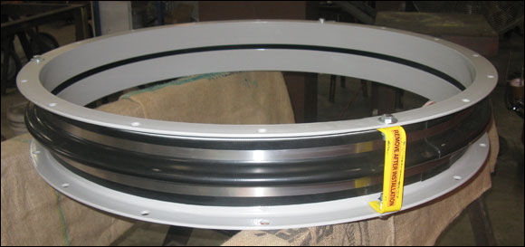 42″ Diameter Neoprene Fabric Expansion Joint for a Generator Cooling Fan in a Power Plant.