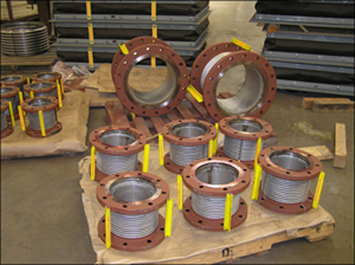 8 inc diameter flanged single expansion joints fabricated from stainless steel