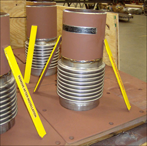 6 inch diameter single expansion joint with a rectangular plate flange